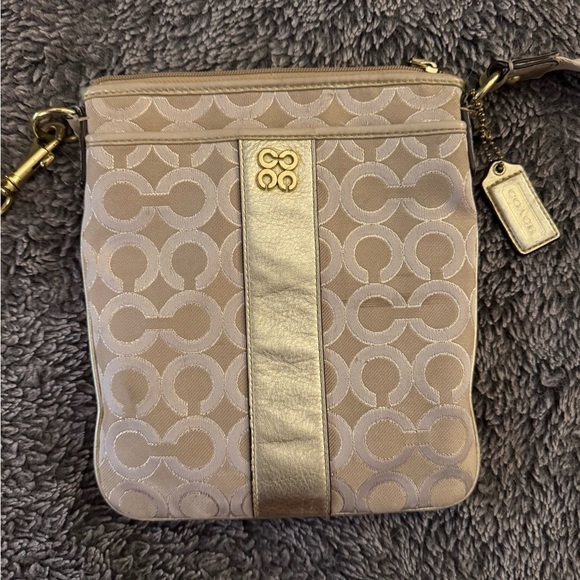 COACH Y2K Julia Gold Canvas Crossbody - Picture 14 of 14